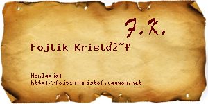 Fojtik Kristóf névjegykártya