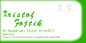 kristof fojtik business card